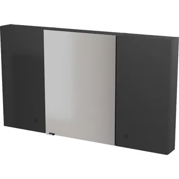 Koupelnový nábytek CERSANIT 3D Nábytkový set Cersanit Larga 140, skříňka 60 zrcadlová závěsná antracitová, skříňka 40 závěsná horní s dvířky antracitová 2x, úchytky černá S164-030;S164-034;S164-030;S599-0145;S599-0145