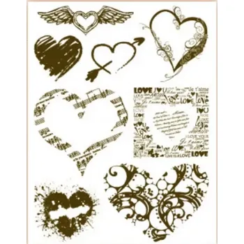 Dětské razítko Gelová razítka - Srdce a srdíčka