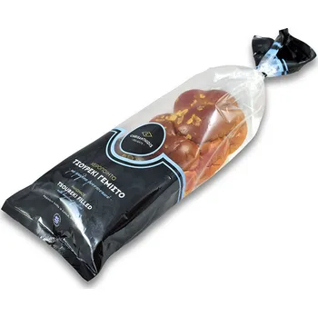 Chrisanthidis delights Tsoureki tradiční řecká brioška s mandlemi plněná lísko-oříškovým krémem 500g CHRISANTHIDIS