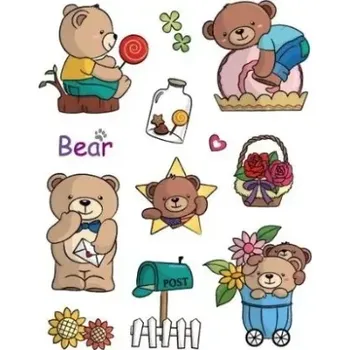 Dětské razítko Razítka gelová - Gelová razítka - Medvídci s poštovní schránkou