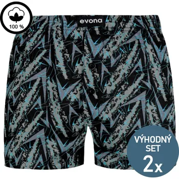 Sada pánského spodního prádla EVONA Pánské trenky DELON šedo-černé - 2 kusy 4XL