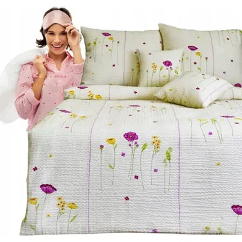 Povlečení Krepové povlečení 160x200 2x70/80 Stonky Krémová Silná Krepová Kůra Česká výroba