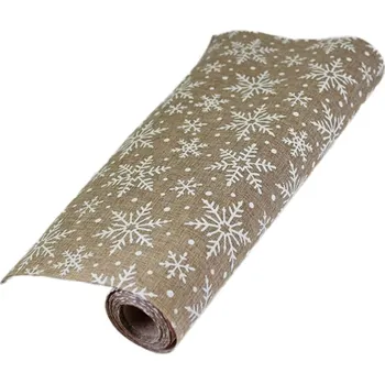 Vánoční dekorace KLIA Deko látka bavlna vločky 36cm/5m natural/bílá