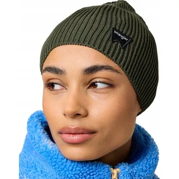 Čepice Wrangler zimní čepice beanie zelená, univerzální velikost