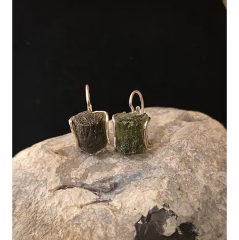 Náušnice Stříbrné náušnice s vltavíny P36 0060