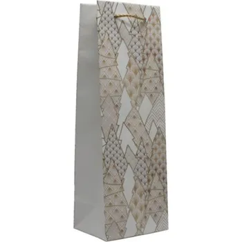 Vánoční dekorace UH Taška vánoční na láhev Zlaté stromky