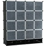 Modulární šatní organizér, černá / mléčná bílá, RODAN TYP 2 239558324