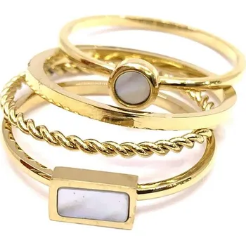 Prsten Jan Kos jewellery Prsten z oceli s perletí STA-4620/GT58