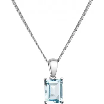 Náhrdelník Stříbrný náhrdelník s pravým minerálním kamenem modrý 12092.3 sky topaz