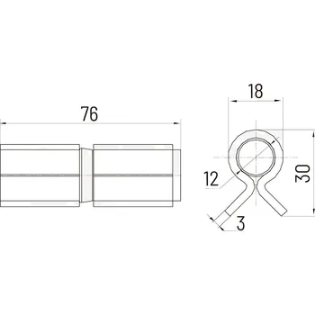 pant Robustní pant s otevřenými křídly varianty s průměrem čepu 12, 16, 20 a 27mm, pozink Varianta: 1.&nbsp; 12mm/76mm/0,180kg