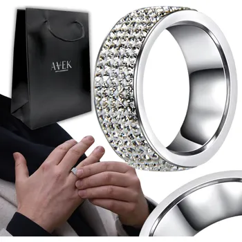 Prsten PÁNSKÝ PRSTEN PECET S CIRKONY Z NEREZOVÉ OCELI JAKO DÁREK VELIKOST 11