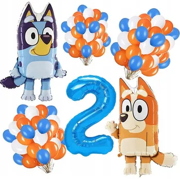 Balónek SADA BALÓNKŮ K 2. NAROZENINÁM BLUEY BINGO 33 KS