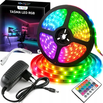 LED osvětlení LED pásek RGB 300 LED 12V 5M Dálkový Ovladač Barevný pásek PREMIUM SADA