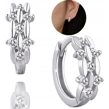 Náušnice Stříbrné Náušnice RYZOST 925 KOLEČKA OBRUČE STŘÍBRO KOLEČKA se zirkony Dámské