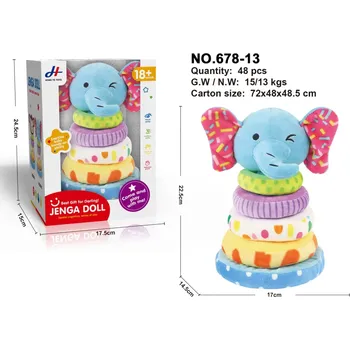 Hračka pro nejmenší Ramiz Měkká pyramida pro batolata Sloník