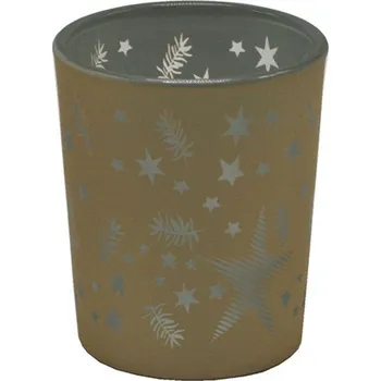 Vánoční dekorace Goba Svícen skleněný S Vánoce zlatý