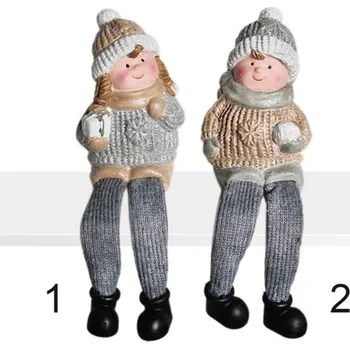 Vánoční dekorace UH Děti nohaté keramika 10,3cm natural mix