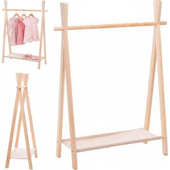 Věšák Stojací věšák dřevěný Cadro borovice