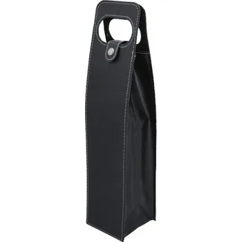 Dárková taška TAŠKA / DÁRKOVÁ TAŠKA na ALKOHOL z EKOKŮŽE POUZDRO ČERNÁ