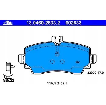 Brzdová destička ATE 13.0460-2833.2 Sada brzdových destiček, kotoučové brzdy