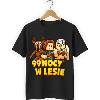 Chlapecké tričko DĚTSKÉ ČERNÉ TRIČKO 99 NOCÍ V LESE - JELEN, VELIKOST XL (164 CM)