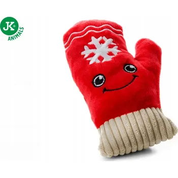 Hračka pro psa Plyšová rukavice X-Mas, 16 cm, pískací vánoční hračka pro psy