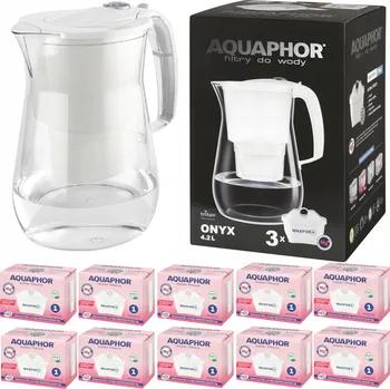 Filtrace vody Filtrační konvice Aquaphor Onyx 4,33 l bílá s 10 náhradními filtry Maxfor Mg