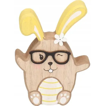 Obraz ZAJÍC ZAJÍČEK DŘEVĚNÝ VELIKONOČNÍ FIGURKA OZDOBA 12 CM NA STŮL