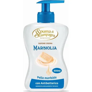 Mýdlo SPUMA DI SCIAMPAGNA Spuma di Sciampagna antibakteriální tekuté krémové Marseillské mýdlo s dávkovačem, 300 ml