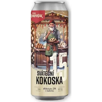 Pivo RAMPUŠÁK 15 Sváteční kokoska IPA 0,5 l plech / 6,2%