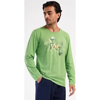 Pánské pyžamo Pánské pyžamo dlouhé Vienetta Secret No stress zelená M