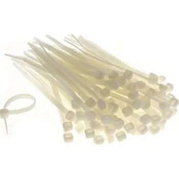 Organizace kabelů Upínací pásky stahovací pásky 7,6x250 mm - 100 ks bílé