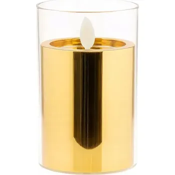 Svíčka LED svíčka Tančící Plameny Zlatá Pohyblivý Plamen Elegantní 7,5x10 cm