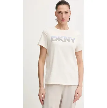 Bavlněné tričko Dkny DP6T1557 béžová 12X, vel. S
