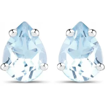 Náušnice STŘÍBRNÉ NÁUŠNICE S PŘÍRODNÍM TOPAZEM SWISS BLUE