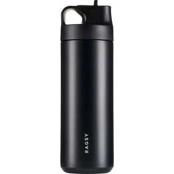 Láhev Lahev Na Pití na vodu Ragsy ADV 500 ml s brčkem - černá