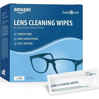 Čisticí ubrousky na čočky Amazon Basic Care, 200 kusů
