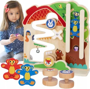 Dřevěná hračka TOOKY TOY Dřevěná Montessori tabule - labyrint