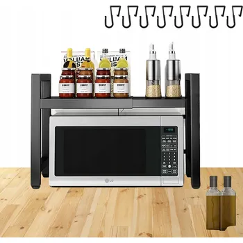 police STOJÍK / POLICE NA MIKROVLNNOU TROUBU, 2 ÚROVNĚ, NASTAVITELNÝ ORGANIZÉR, VÝŠKA 30-43 cm