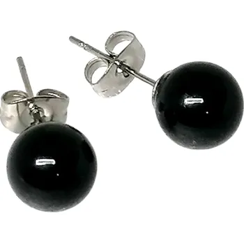 Náušnice Náušnice kuličky puzeta s onyxem 8 mm