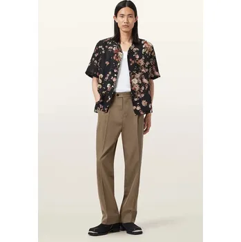 Dámské kalhoty Kalhoty s příměsí vlny AllSaints TALLIS hnědá barva, M021TD 82X, vel. 36