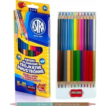 Pastelka OBOUSTRANNÉ pastelky TUŽKY pro DĚTI Sada 24 Pastelky ASTRA