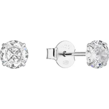 Náušnice Stříbrné náušnice pecky se zirkonem bílé kulaté 11405.1 crystal
