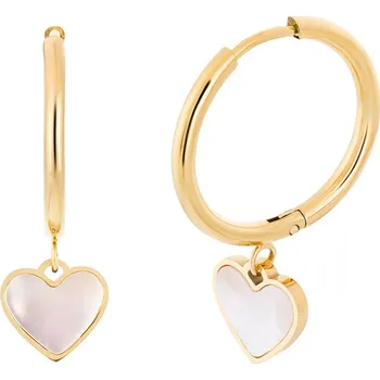 Šperk Preciosa Náušnice Mother of Pearl Heart, srdíčka - pozlacená chirurgická ocel 7491Y01