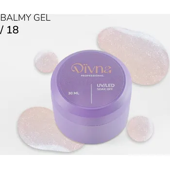 Lak na nehty DIVNA Balmy Gel 18 gel v lahvičce se třpytkami s konzistencí báze 15 ml