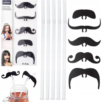 5x Plastová brčka s kloubem S KNOÍREM plastová opakovaně použitelné na nápoje a drinky