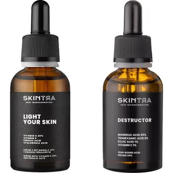 Pleťové sérum SkinTra - Vitamin C & Peeling Duo Set - Sérum 30 ml + Peeling 30 ml