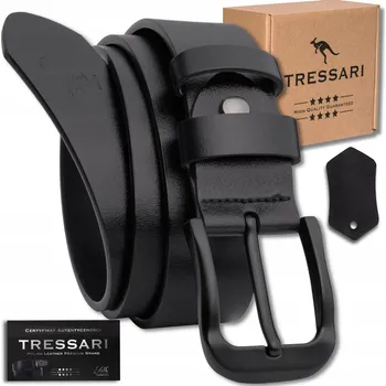 Opasek Kožený opasek TRESSARI elegantní pánský černý do kalhot 100% pravá kůže