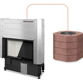 Krbová vložka ROMOTOP IMPRESSION 3G L 83.51.14M krbová vložka 5,0-13,0 kW, s akumulačními prstenci MAMMOTH