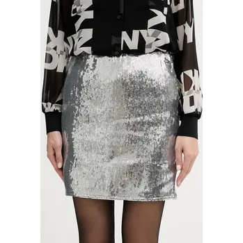 Dámská sukně Sukně Dkny stříbrná barva, mini, DJ6K9602 SLM, vel. XS